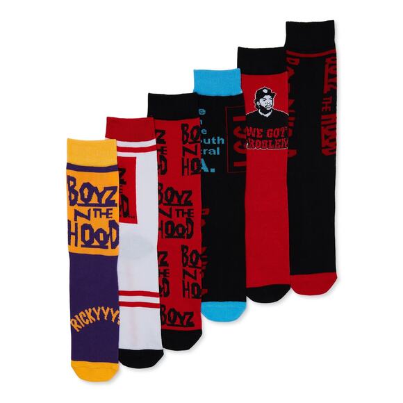 Boyz N The Hood Casual Crew Socks-6 Pairs - Picture 1 of 3